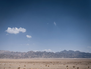 dry desert landscape view near yazd in southern iran