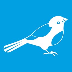 Obraz premium Bird icon white isolated on blue background vector illustration