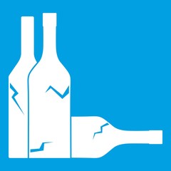 Bottles icon white isolated on blue background vector illustration