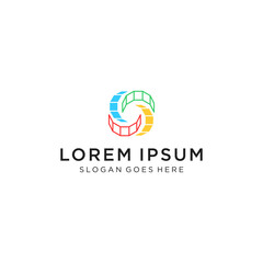 Technology abstract logo designs vector