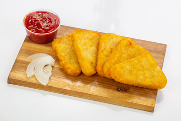 Potato cutlet with onion