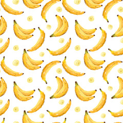 Seamless summer banana abstract pattern