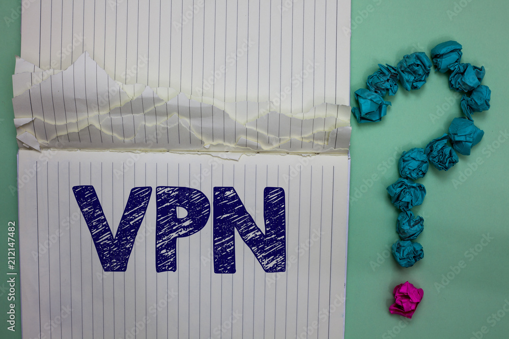 Aufkleber writing note showing vpn. business photo showcasing secured virtual private network across confident