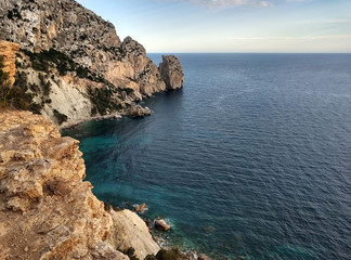 Fototapeta na wymiar Rocky coastline of Ibiza island. Spain
