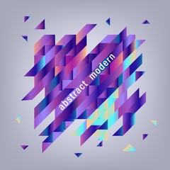 Trendy background template with vibrant blue purple gradient bold color abstract geometric triangle polygonal shapes. Vector modern poster, ppt presentation layout, minimal style backdrop illustration