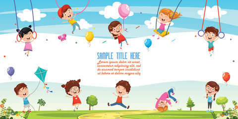 Fototapeta premium Vector Illustration Of Children Background 