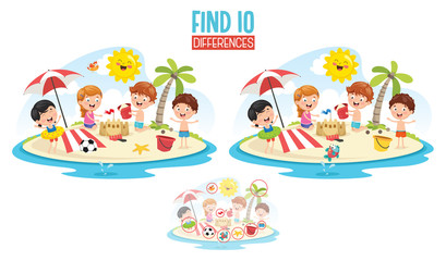 Obraz premium Vector Illustration Of Ten Differences