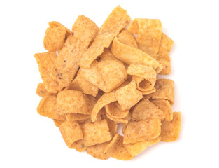 Yellow Corn Chips Isolated on a White Background
