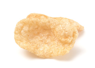 Crispy Pork Rinds Isolated on a White Background