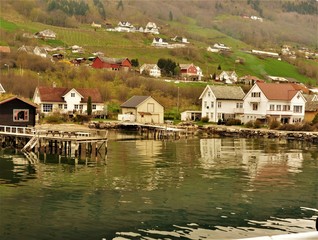 Fototapeta na wymiar waterfront in a norwegian coast