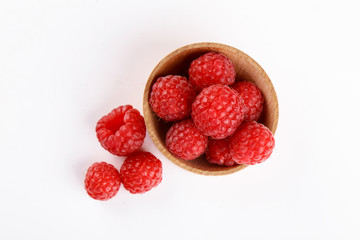 Raspberries isolated on white background