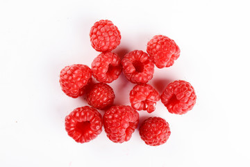 Raspberries isolated on white background