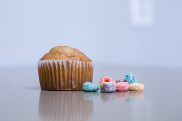 Muffin and Cereal Breakfast