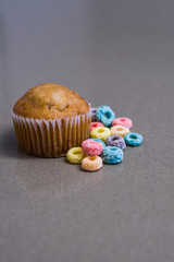 Muffin and Cereal Breakfast