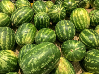 Istanbul, Turkey, 4 July 2018: Watermelons