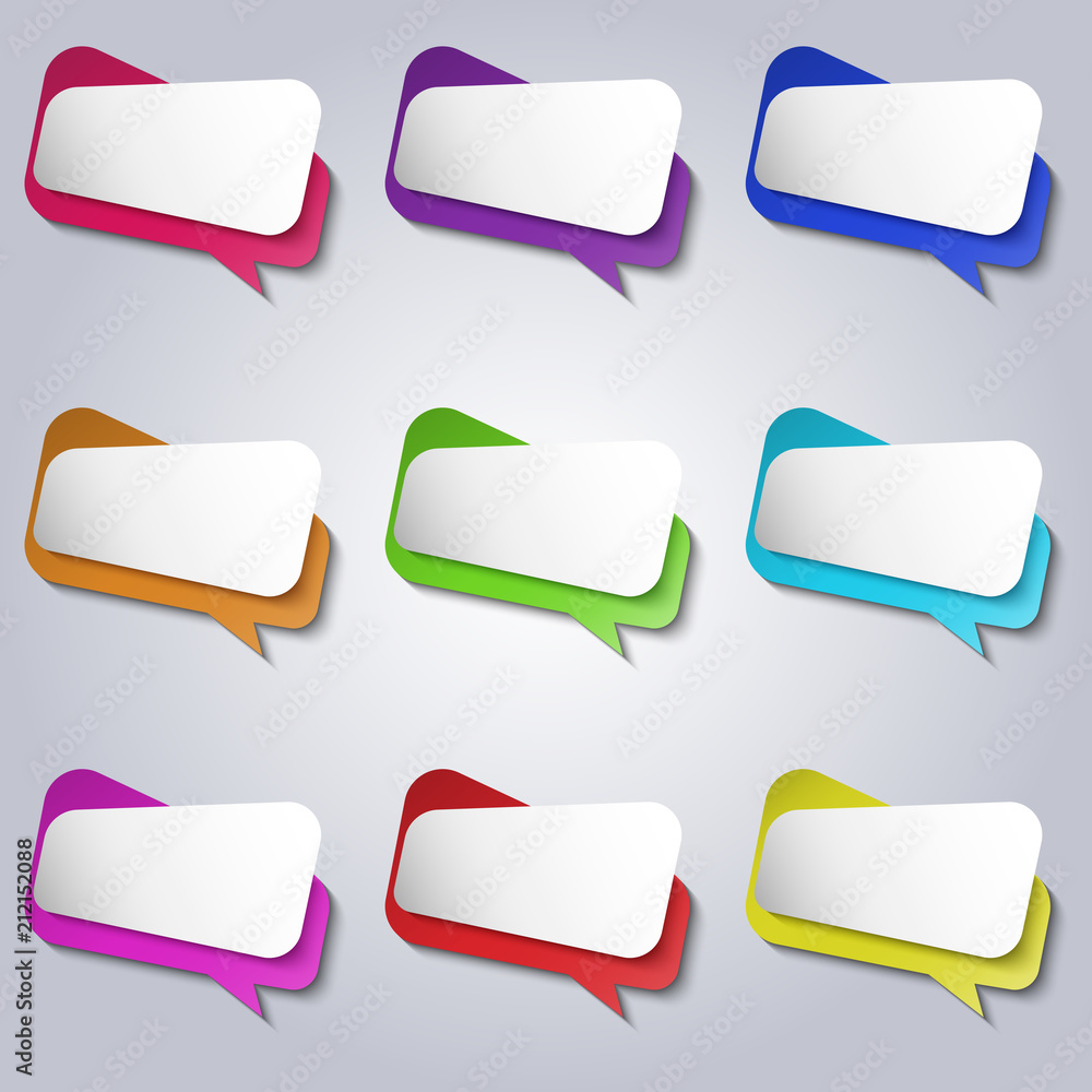 Fototapete vector colorful empty bubbles speech icons set.