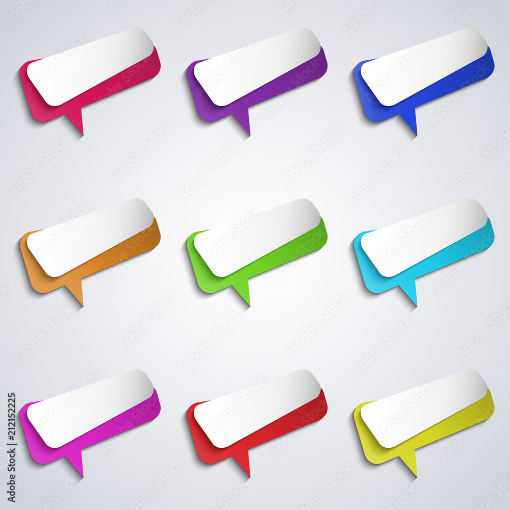 Poster vector colorful empty bubbles speech icons set.