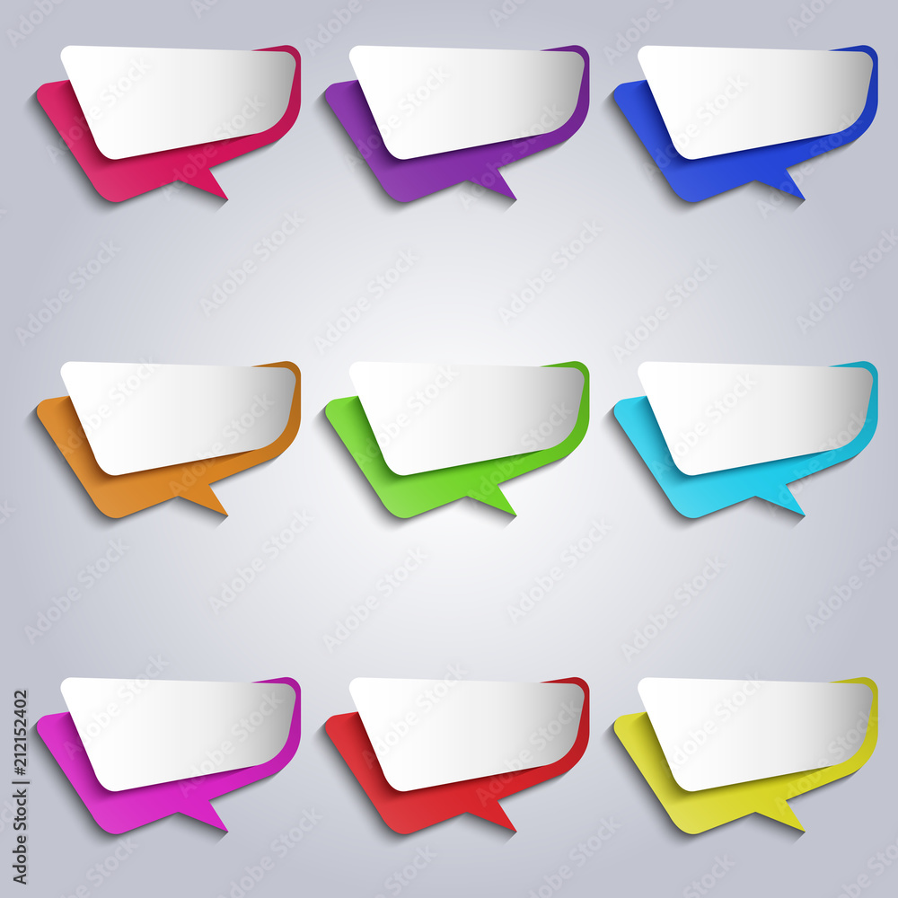 Fototapete vector colorful empty bubbles speech icons set.