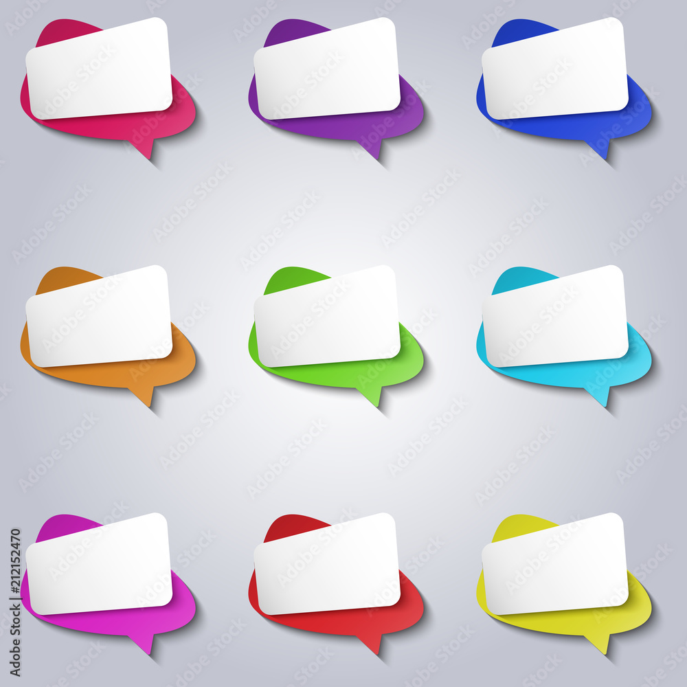 Fototapete vector colorful empty bubbles speech icons set.
