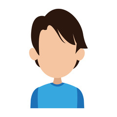 Young man faceless profile vector illustration graphic design