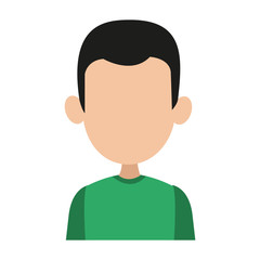 Young man faceless profile vector illustration graphic design