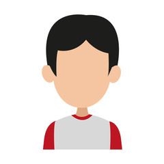 Young man faceless profile vector illustration graphic design