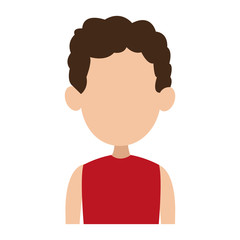 Young man faceless profile vector illustration graphic design