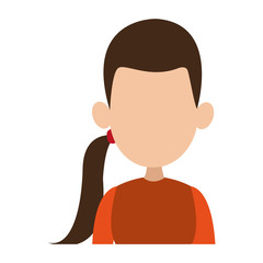 Young woman faceless profile vector illustration graphic design