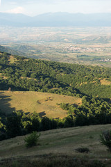 Fototapeta na wymiar Sunset Landscape of Ograzhden Mountain and Petrich Valley, Blagoevgrad Region, Bulgaria
