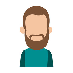 Young man faceless profile vector illustration graphic design