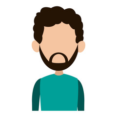 Young man faceless profile vector illustration graphic design