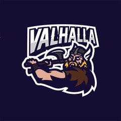 barbarian viking knight esport gaming mascot logo template