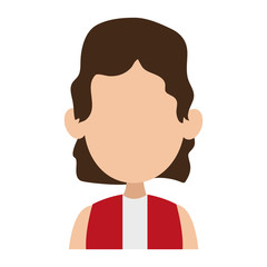 Young woman faceless profile vector illustration graphic design