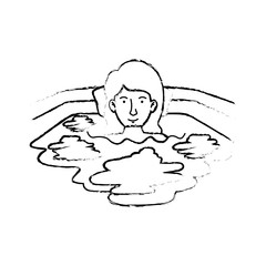 woman in the bathtub vector illustration design