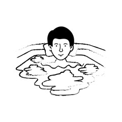 man in the bathtub vector illustration design