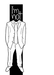 elegant jacket with I am not message