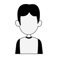 Young man faceless profile vector illustration graphic design