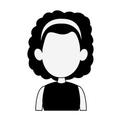 Young woman faceless profile vector illustration graphic design