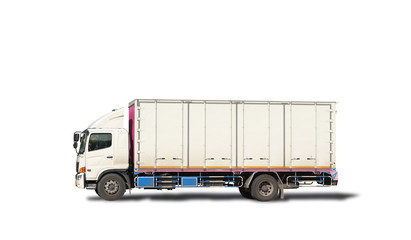 cargo delivery truck isolated on white background, this has clipping path.