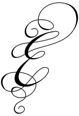 Calligraphy Alphabet Letter E