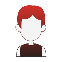 Young man faceless profile vector illustration graphic design