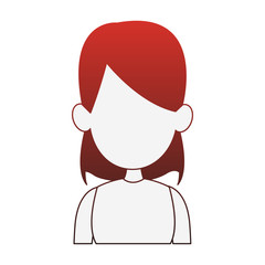 Young woman faceless profile vector illustration graphic design