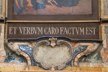 Pavia, Italy. 13 February 2017. The inscription 