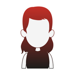 Young woman faceless with glasses profile vector illustration graphic design