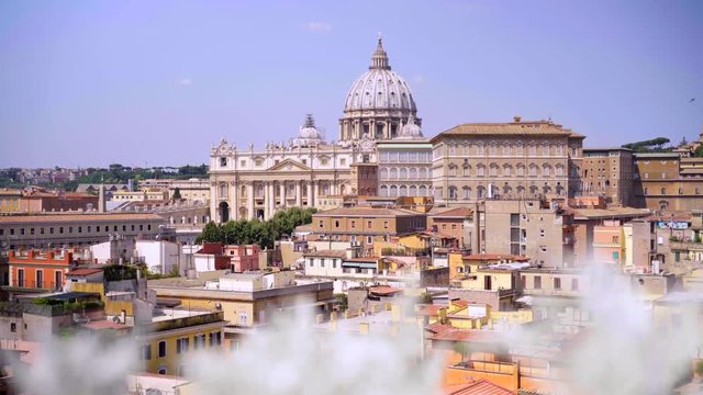 Vatican city. Rome skyline at the city center with panoramic view of famous landmark of Ancient Rome architecture and Italian culture and monuments. Italy
