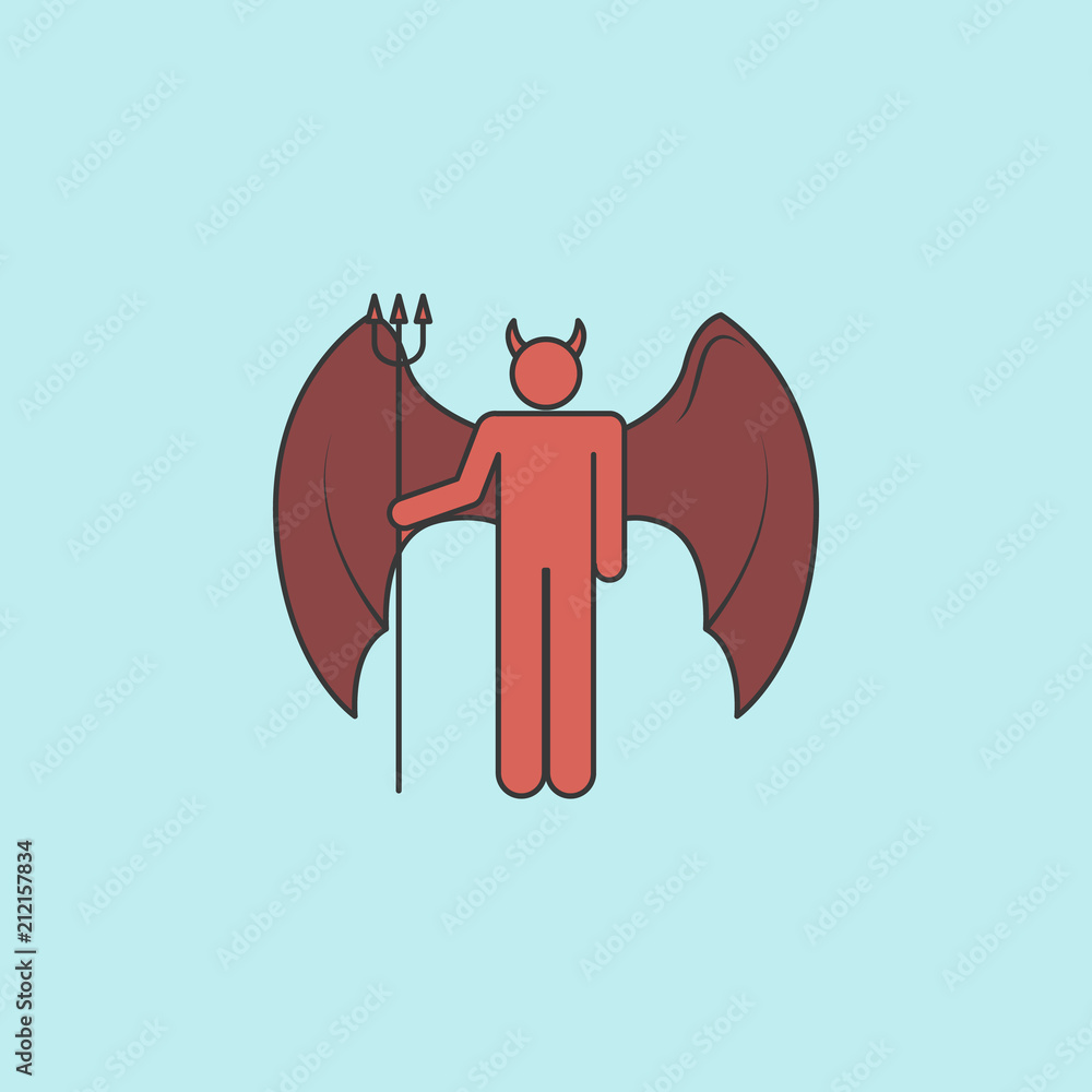 Poster daemon icon. element of angel and demon icon for mobile concept and web apps. filled outline daemon 