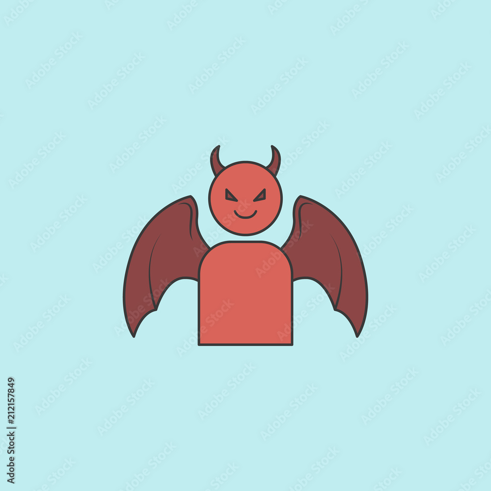 Poster daemon icon. element of angel and demon icon for mobile concept and web apps. filled outline daemon 