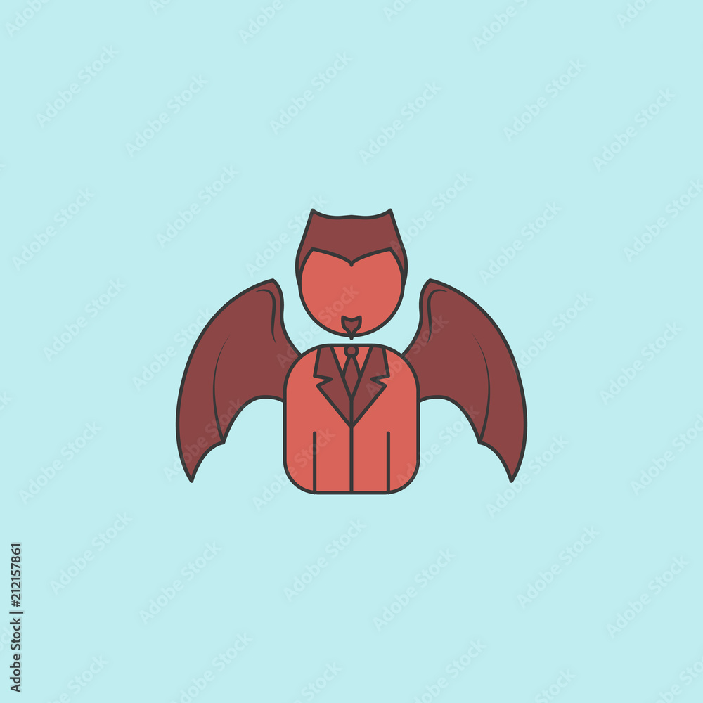 Poster demon business man icon. element of angel and demon icon for mobile concept and web apps. filled out