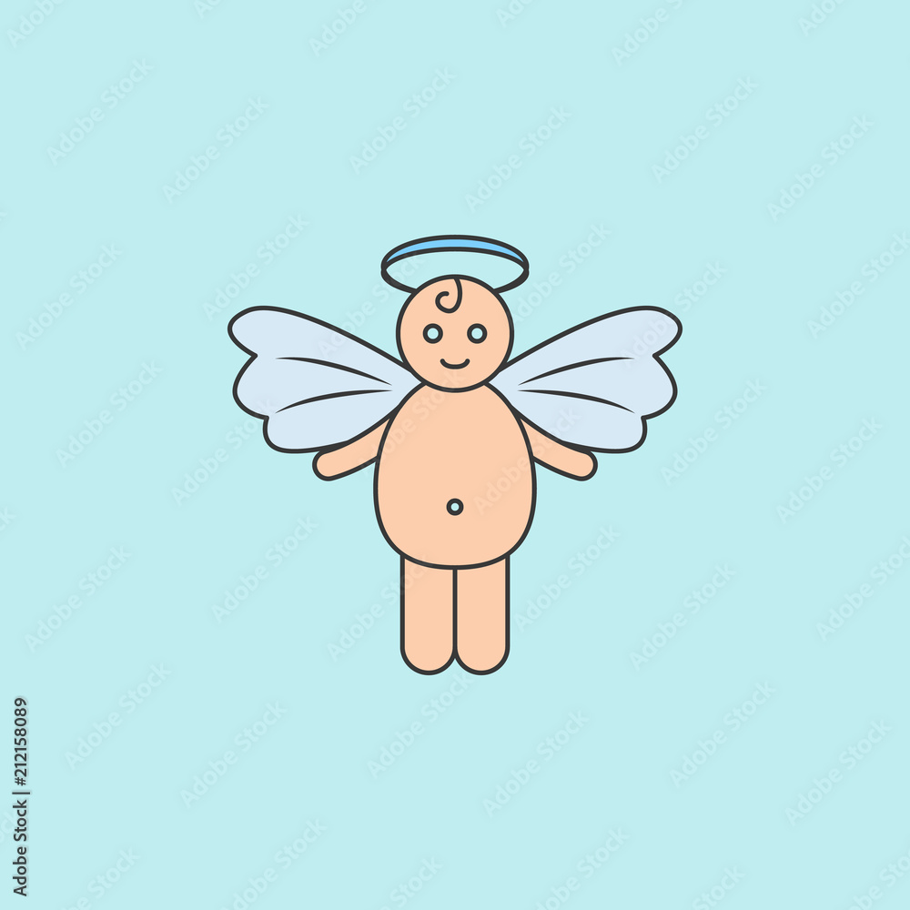 Aufkleber angel and demon... icon. element of angel and demon icon for mobile concept and web apps. filled out