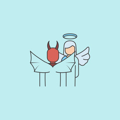 Angel and demon  icon. Element of angel and demon icon for mobile concept and web apps. Filled outline Angel and demon  icon can be used for web and mobile